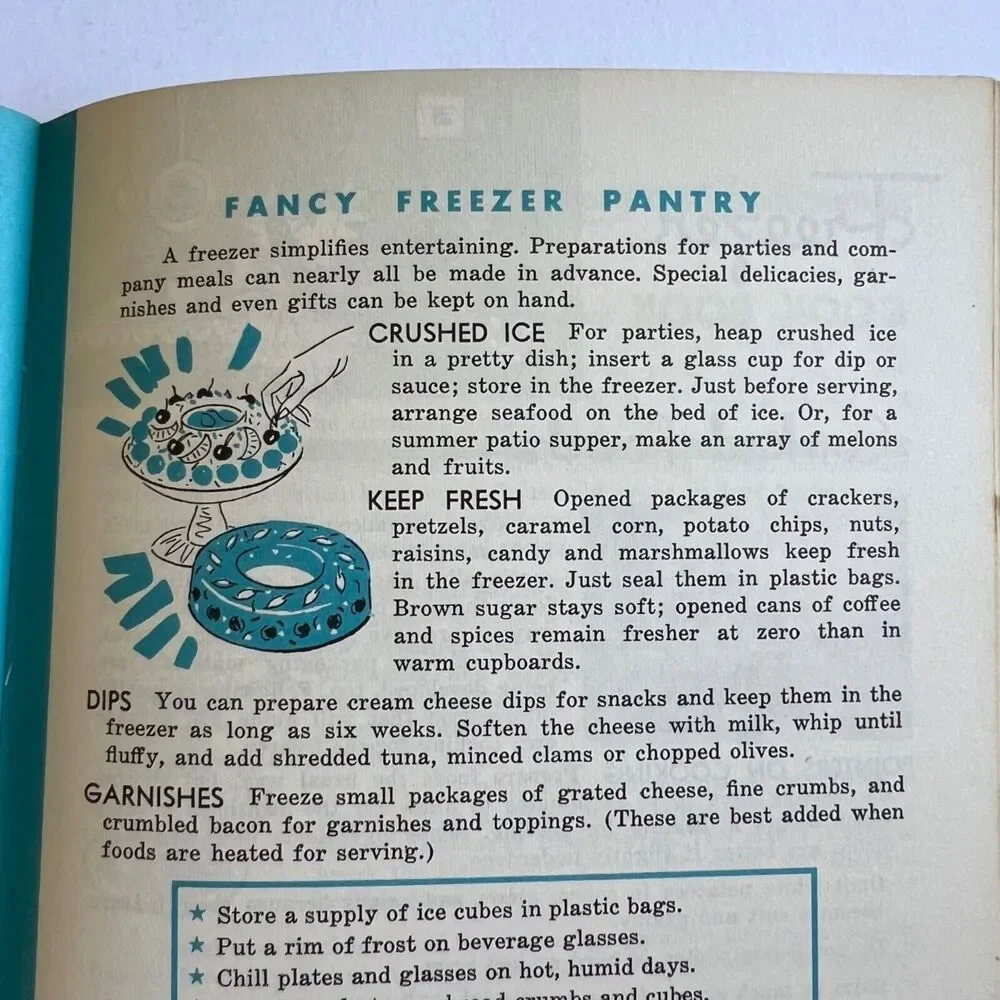 Vintage 1963 Cookbook Freezing Foods at Home Paperback